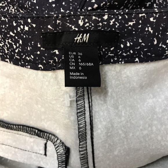 H&M Skinny Pants Navy Blue 6 Small Women's Graphic - Picture 4 of 7